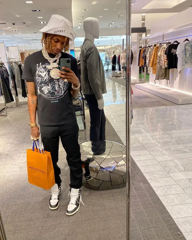 Rich The Kid outfit in Amiri and Isabel Marant, 2021