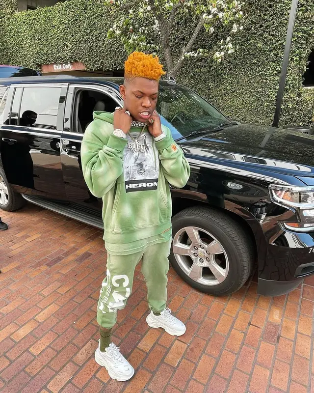 Yung Bleu outfit in Heron Preston and Balenciaga, 2021