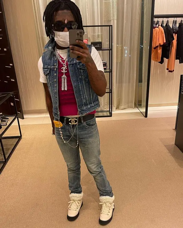 Lil Uzi Vert outfit in Chanel, 2021