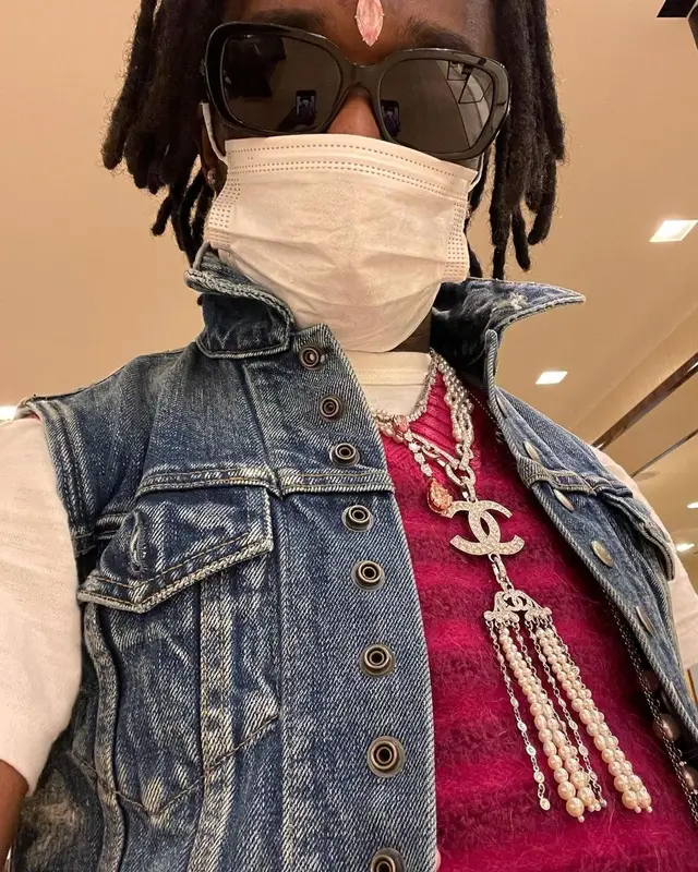 Lil Uzi Vert outfit in Chanel, 2021