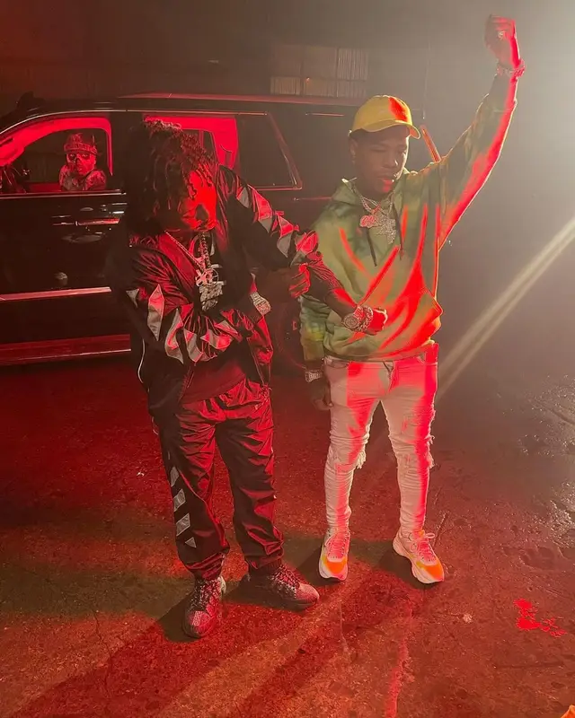 Jackboy outfit in Off-White, Givenchy, and Versace, 2021