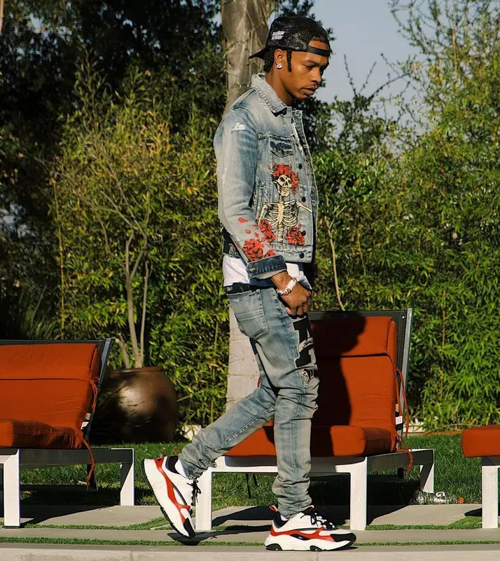 Lil Baby outfit in Amiri, Dior, and Grateful Dead, 2021