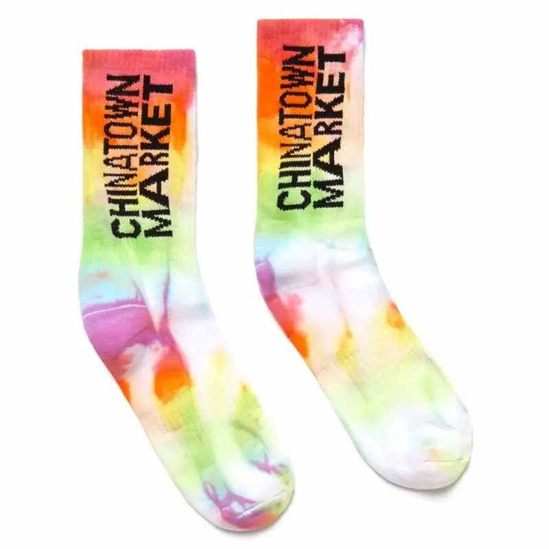 Market Tie Dye Logo Socks $16