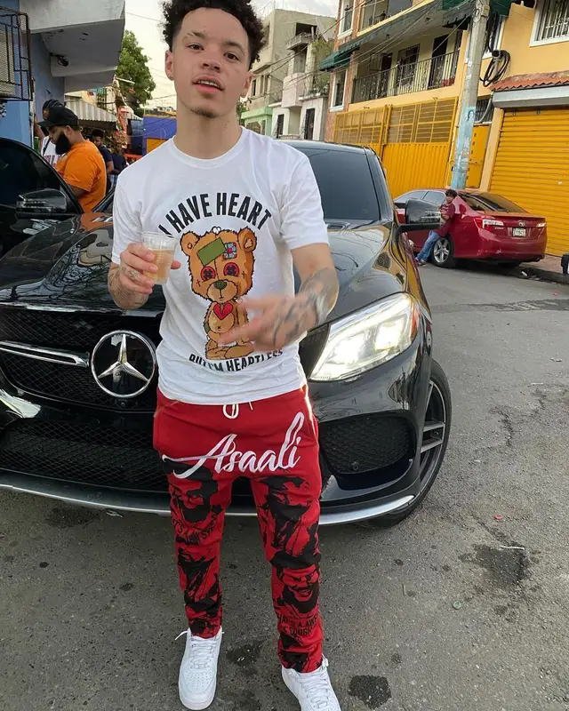 Lil Mosey outfit in Sniper Gang Apparel, Cough Syrup, and Asaali, 2021