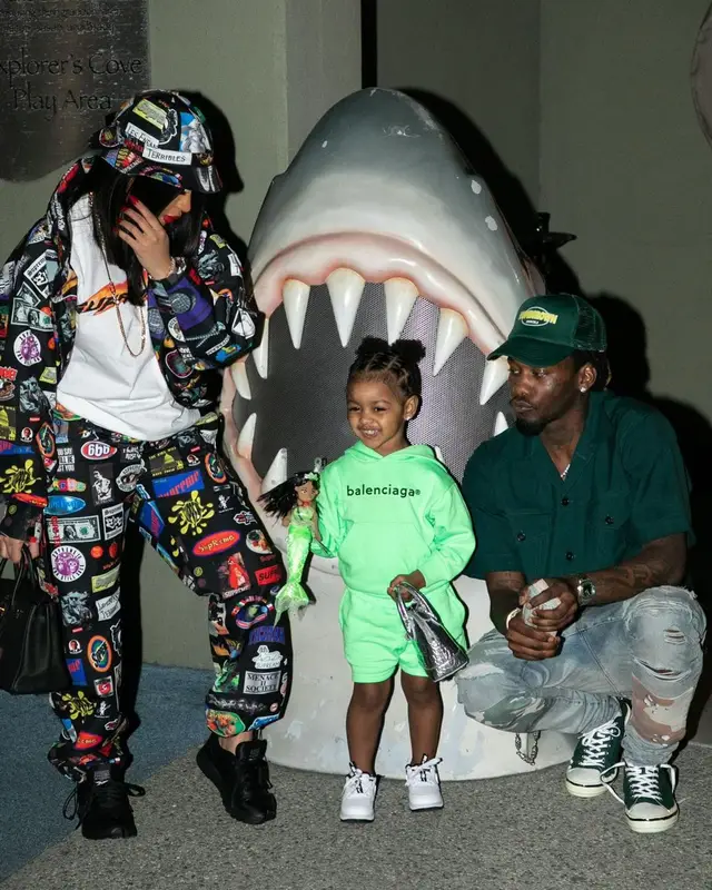 Cardi B outfit in Maison Margiela, Hermes, and Supreme, 2021