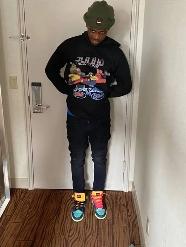 Famous Dex outfit in Sodup New York and Jordan, 2021