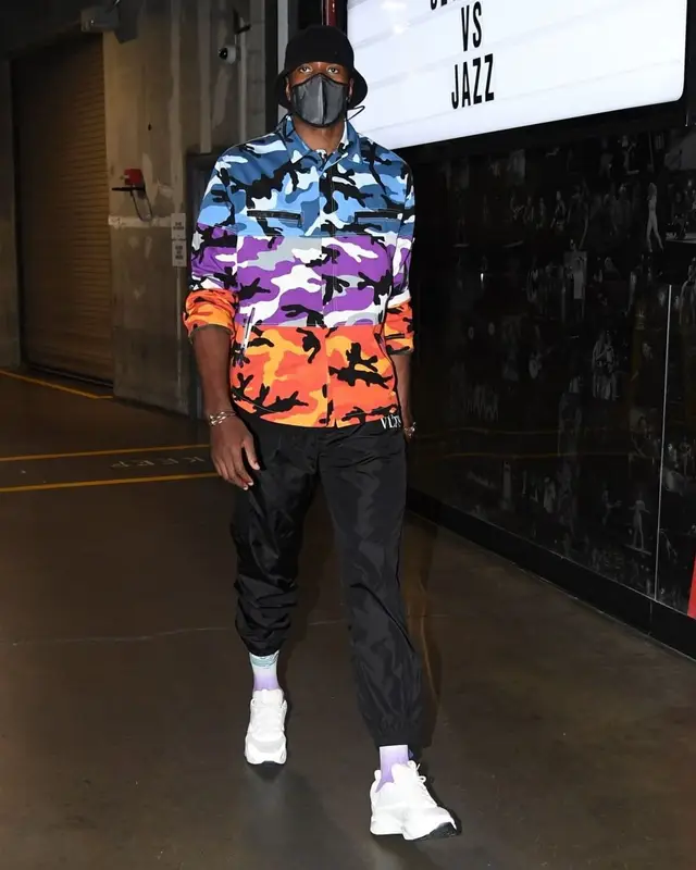 Serge Ibaka outfit in Valentino and Dior, 2021