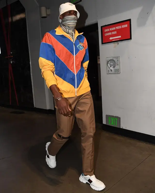 Serge Ibaka outfit in Gucci and Prada, 2021