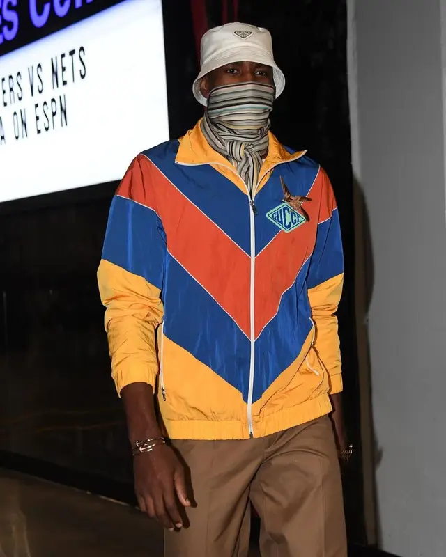 Serge Ibaka outfit in Gucci and Prada, 2021