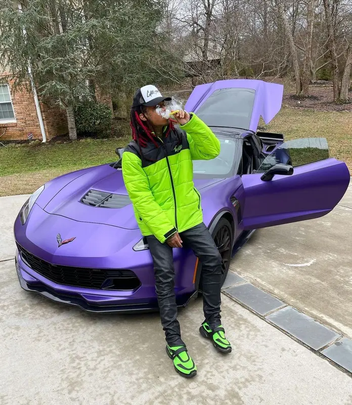 Lil Gnar outfit in Psychworld, Rick Owens, and Gnarbar, 2021