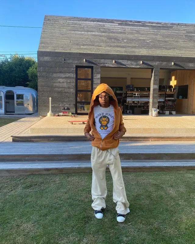 Lil Tecca outfit in Bape, Rick Owens, and Chrome Hearts, 2021