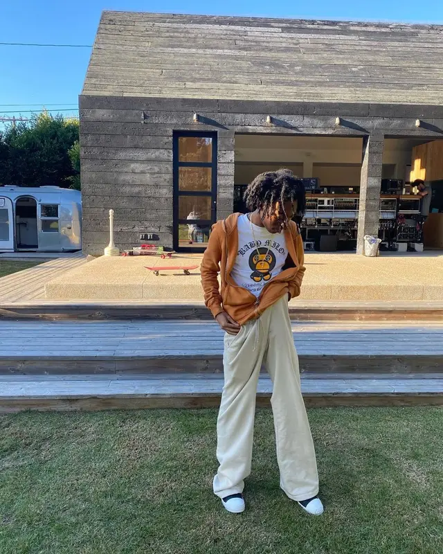 Lil Tecca outfit in Bape, Rick Owens, and Chrome Hearts, 2021