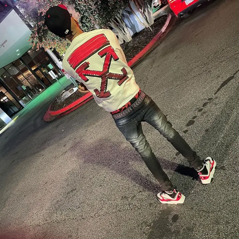 Stunna 4 Vegas outfit in Off-White, Dior, and B.B. Simon, 2021