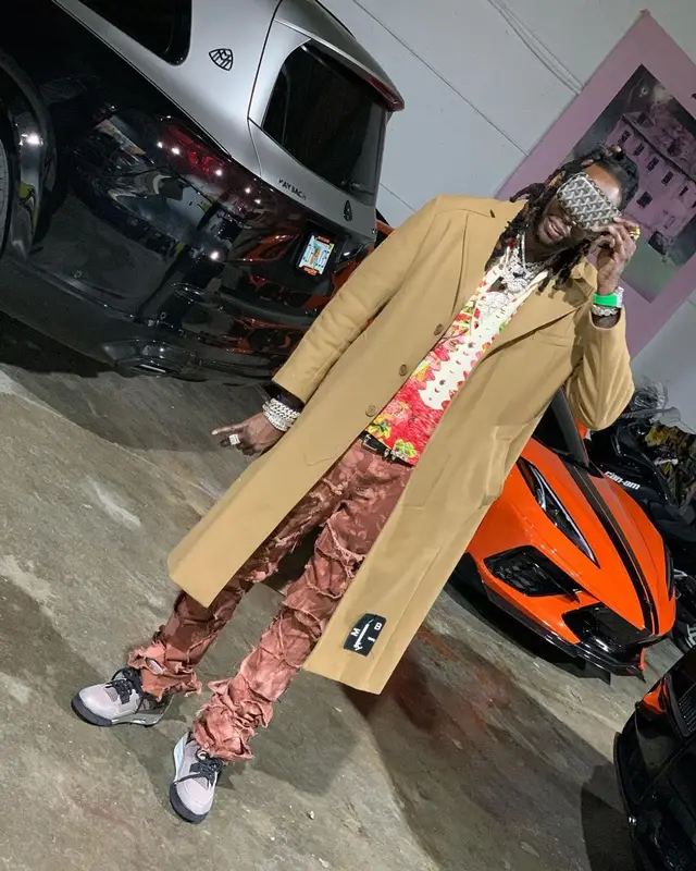 2 Chainz outfit in Kapital, Jordan, and Amiri, 2021