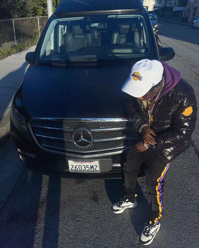 Jackboy outfit in Moncler, Nike, and ’47, 2021