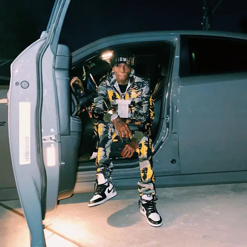 Soulja Boy outfit in Robins Jeans and Nike, 2021