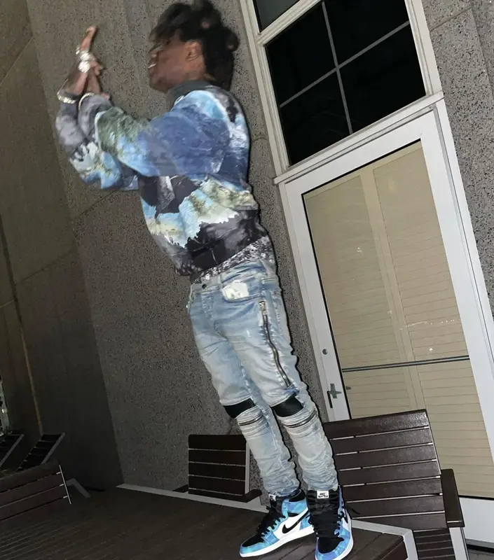 Kodak Black outfit in Amiri, Nike, and Cartier, 2021