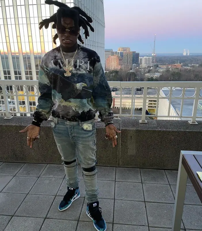 Kodak Black outfit in Amiri, Nike, and Cartier, 2021