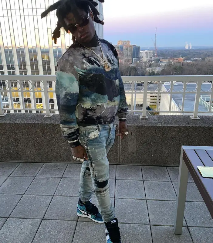 Kodak Black outfit in Amiri, Nike, and Cartier, 2021