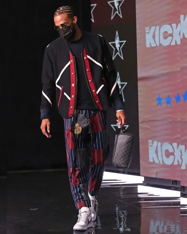 Mike Conley outfit in Greg Lauren, 2021