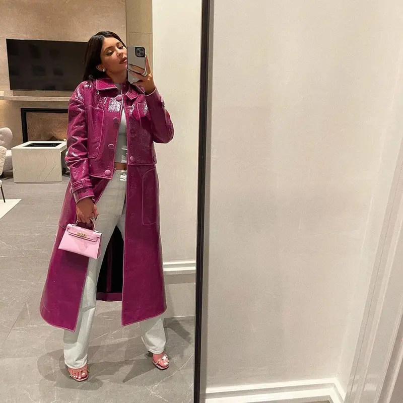 Kylie Jenner outfit in Jacquemus, Hermes, and Amina Muaddi, 2021