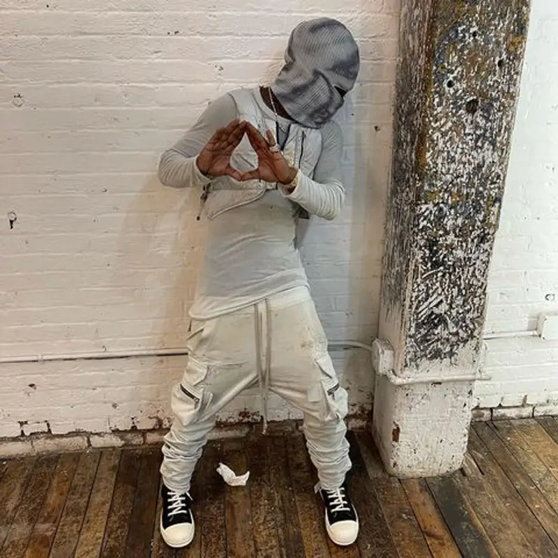 Lil Uzi Vert outfit in Moncler, Alyx, and Rick Owens, 2021