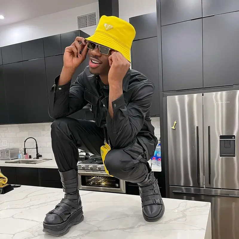 Lil Nas X outfit in Prada, 2021