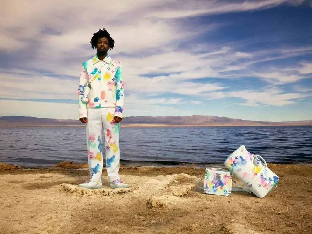 21 Savage outfit in Louis Vuitton, 2021