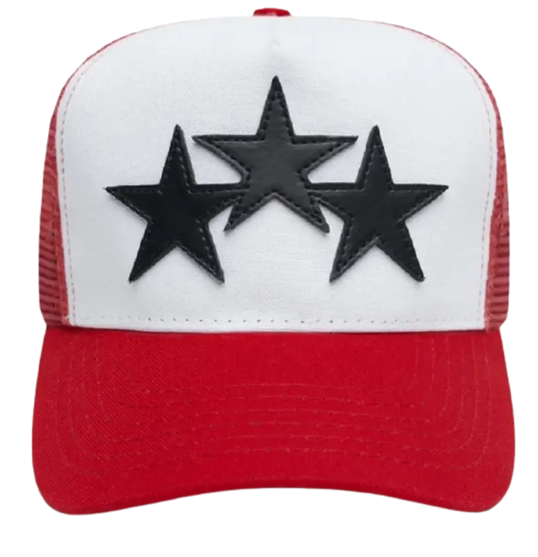 Amiri 3 Star Color Block Trucker Red Hat | WHAT'S ON THE STAR?