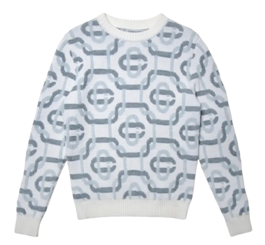Casablanca Grey Monogram Knitted Sweater $678