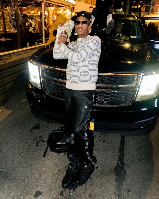 Smooky MarGielaa outfit in Casablanca, Cartier, and New Era, 2021
