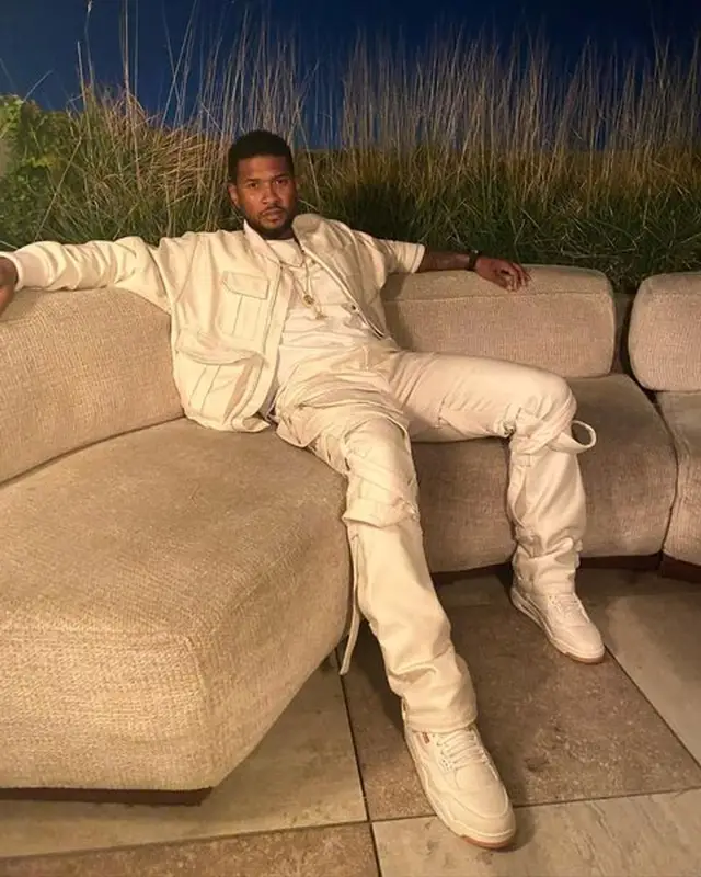 Usher outfit in Anael, Jordan, and Levi’s, 2021