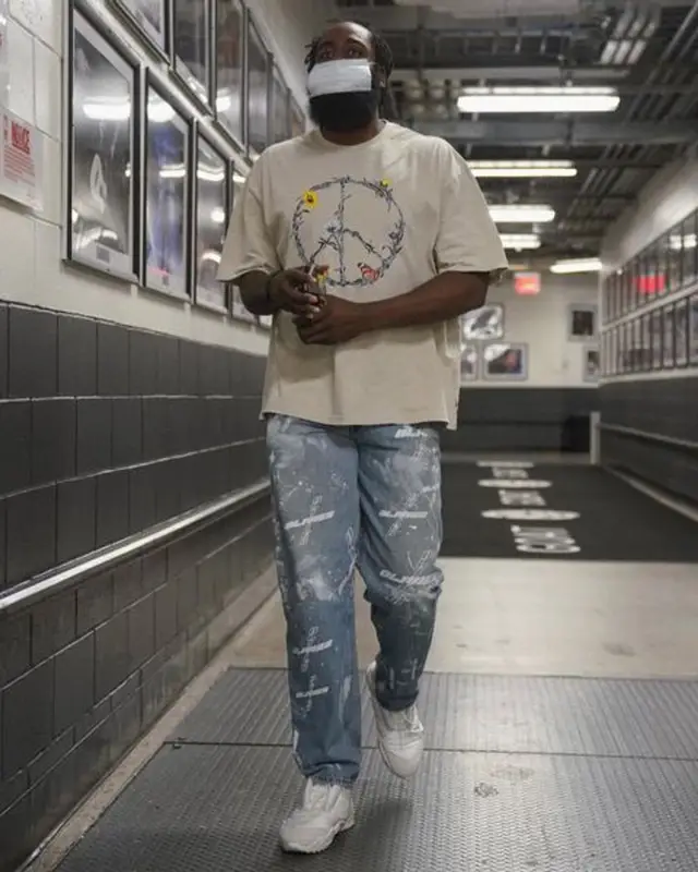 James Harden outfit in Honor The Gift, Olivier Rogers, and Jordan, 2021