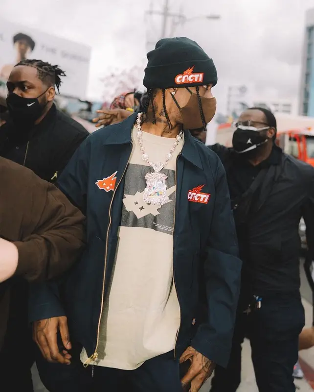 Travis Scott outfit in Cacti and Cactus Jack, 2021