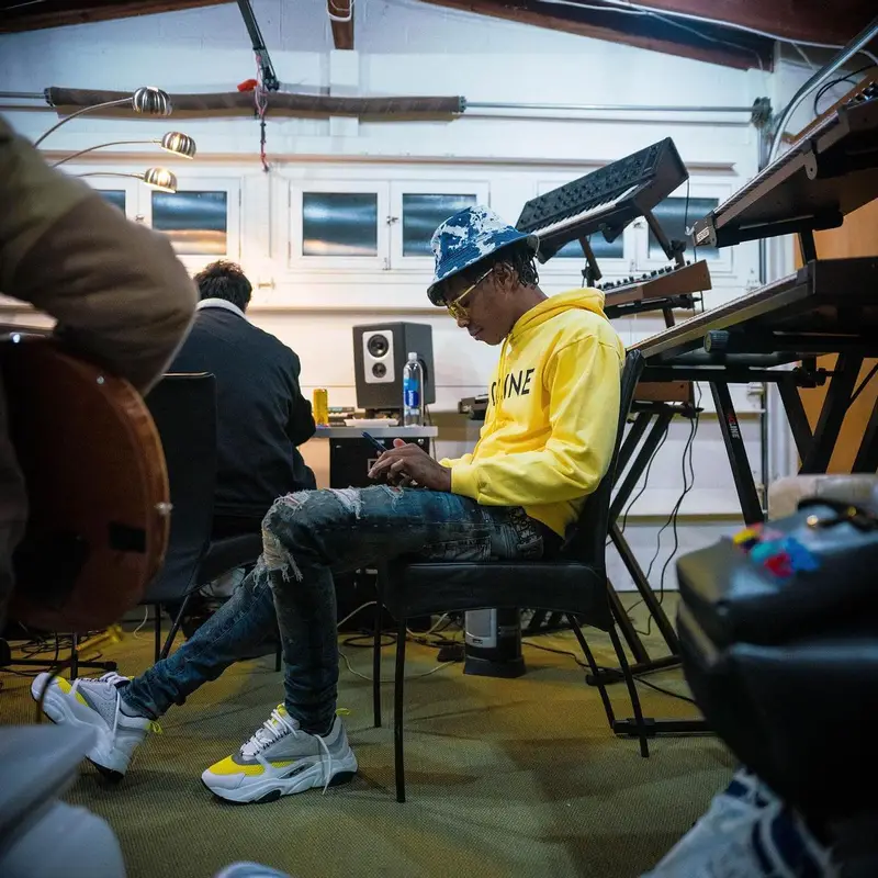 A Boogie Wit Da Hoodie outfit in Amiri, Dior, and Celine, 2021