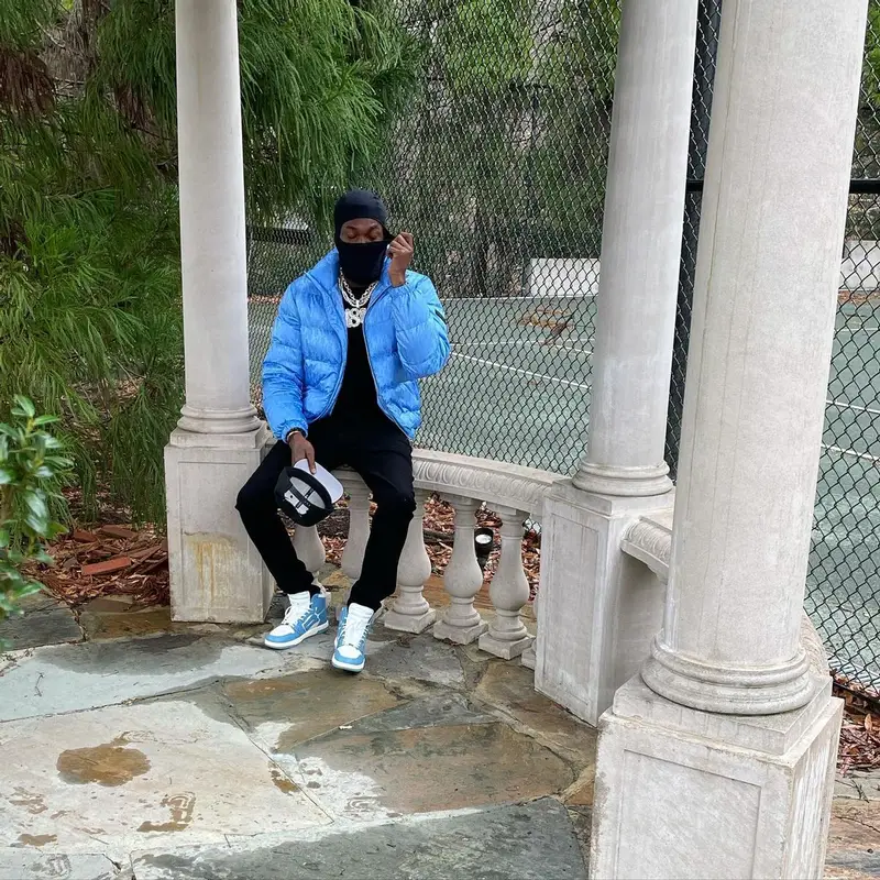 Meek Mill outfit in Dior and Amiri, 2021
