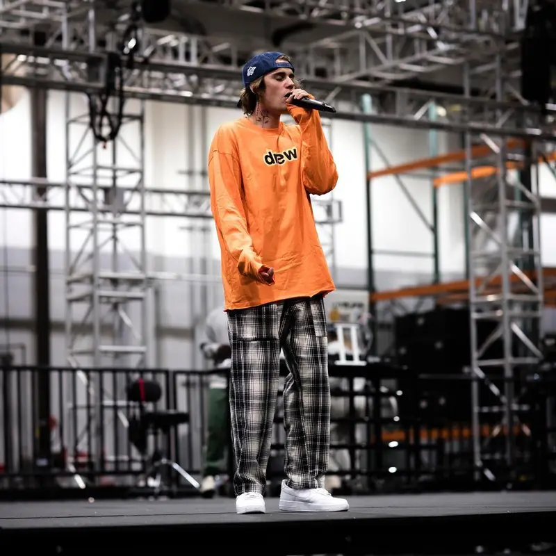 Justin Bieber outfit in Drew House, Billy Los Angeles, and Kevin Kiehm, 2020