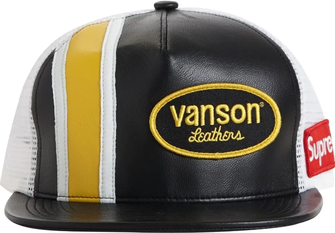 Supreme × Vanson Leathers Mesh Black 5 Panel Cap | WHAT'S ON THE STAR?