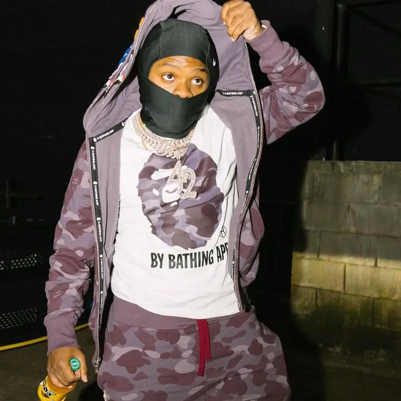 42 Dugg outfit in Bape and Nike, 2021