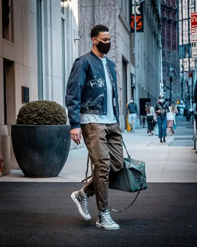 Ben Simmons outfit in Maison Margiela, Dior, and Goyard, 2021