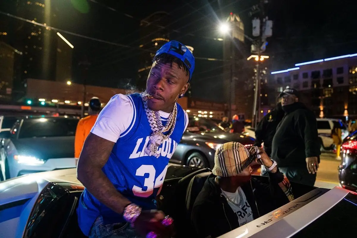 DaBaby outfit in Noname, Nike, and Amiri, 2021