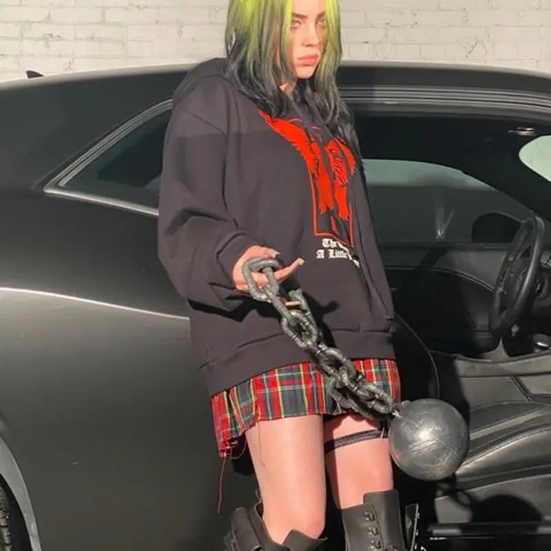 Billie Eilish outfit in Blohsh and Current Mood, 2021