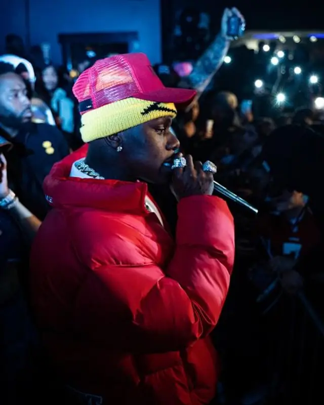 DaBaby outfit in Supreme, Amiri, and Market, 2021