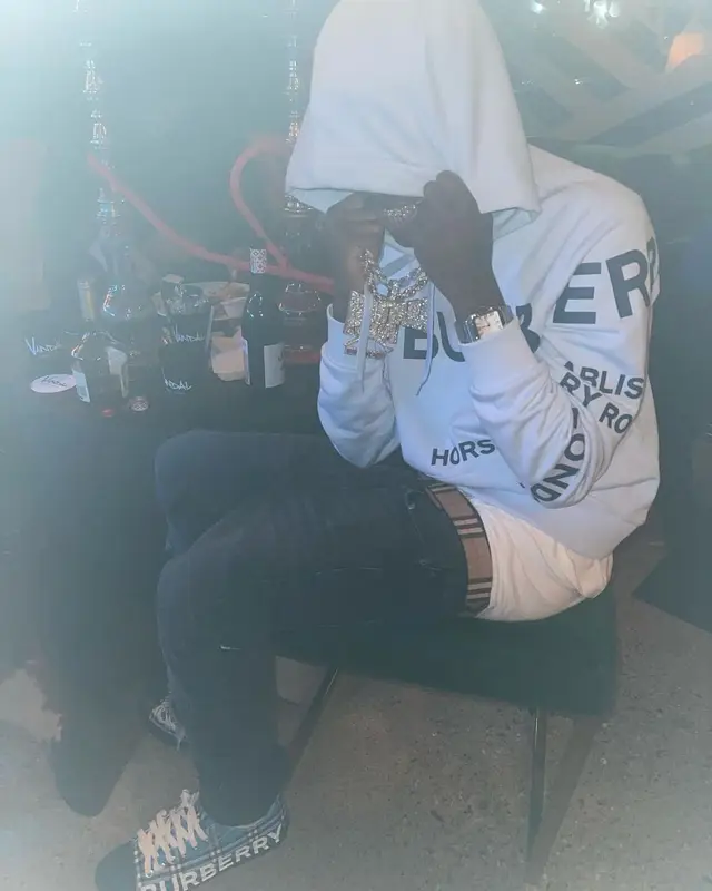 Quando Rondo outfit in Burberry and Ksubi, 2021
