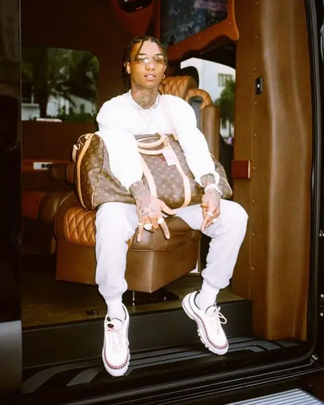 Swae Lee outfit in Nike and Louis Vuitton, 2021