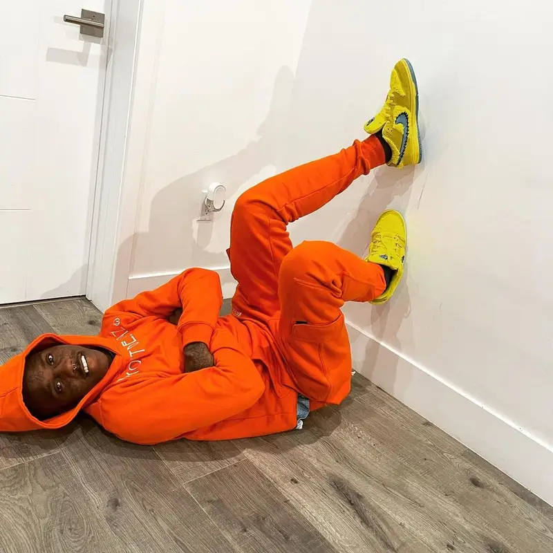 Famous Dex outfit in Way Out Designz, Nike, and Grateful Dead, 2021