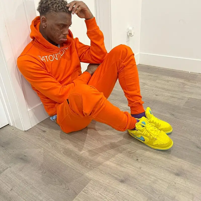 Famous Dex outfit in Way Out Designz, Nike, and Grateful Dead, 2021