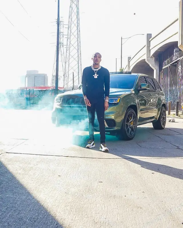 G Herbo outfit in Fendi and Amiri, 2021