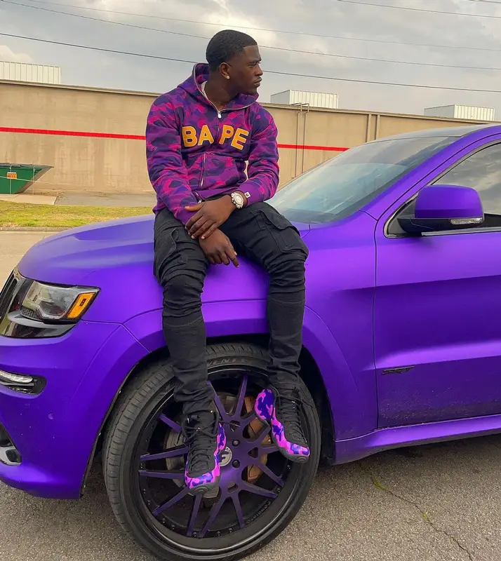 Bankroll Freddie outfit in Bape and Nike, 2021