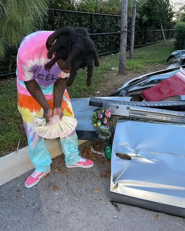 Kodak Black outfit in Celine, Gallery Dept., and Vans, 2021